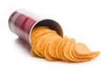Crispy potato chips isolated on white background Royalty Free Stock Photo