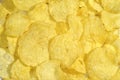 Crispy potato chips snack texture, food background Royalty Free Stock Photo
