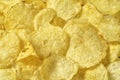 Crispy potato chips snack texture, food background, close-up Royalty Free Stock Photo