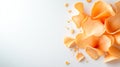 Crispy Potato Chips in Soft Lighting on a White Surface Royalty Free Stock Photo
