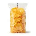 Crispy potato chips in transparent packaging Royalty Free Stock Photo