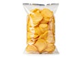 Crispy potato chips in transparent packaging Royalty Free Stock Photo