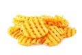 Crispy potato waffles fries, wavy, crinkle cut, criss cross cries