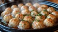 Crispy rice balls in a hot pan Royalty Free Stock Photo
