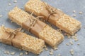 Crispy rice bars with honey and marshmallows Royalty Free Stock Photo