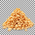 Crispy Rice Cereal Pile on a Transparent Background Royalty Free Stock Photo
