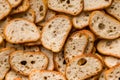 Crispy roasted bruschetta bread. Top view Royalty Free Stock Photo