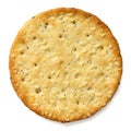 Crispy round cheese cracker from above Royalty Free Stock Photo