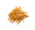 Crispy Salt Sticks with Sesame, Pretzel Sticks, Grissini or Breadsticks Royalty Free Stock Photo