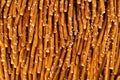 Crispy Salt Sticks with Sesame, Pretzel Sticks, Grissini or Breadsticks Royalty Free Stock Photo