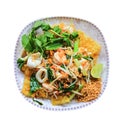 crispy seafood padthai famous Thai food Royalty Free Stock Photo