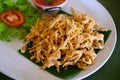 Crispy small fried shrimp Thai food