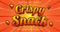 Crispy Snack 3d Cartoon Style editable text effect Royalty Free Stock Photo
