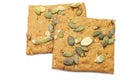 Crispy spelt crackers with pumpkin seeds Royalty Free Stock Photo