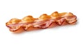 Crispy strip of cooked bacon isolated on a clean white background Royalty Free Stock Photo
