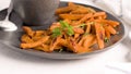 Crispy sweet potato fries in ceramic dish