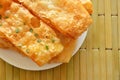 Crispy sweet southern flat bread on dish Royalty Free Stock Photo