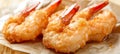 Crispy tempura shrimp deep fried succulent shrimp in oil for juicy, crunchy coating