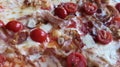 Crispy Thin Bacon Mozzarella Cherry Tomato Pizza