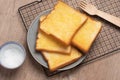 Crispy Toasted Bread with Butter and Sugar Royalty Free Stock Photo