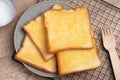 Crispy Toasted Bread with Butter and Sugar Royalty Free Stock Photo