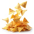 Crispy Tortilla Chips Falling Royalty Free Stock Photo