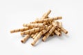 Crispy wafer rolls on a white background Royalty Free Stock Photo