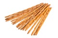Crispy wheat straw with salt isolated on white Royalty Free Stock Photo