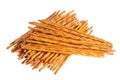 Crispy wheat straw with salt isolated on white Royalty Free Stock Photo