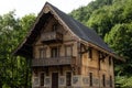 characteristic mountain house built in wood from the nearby woods