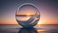 Cristal ball sunset Royalty Free Stock Photo