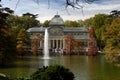 Cristal palace in autumn, park Retiro, Madrid, Spain