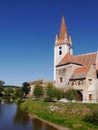 Cristian fortified church, surrounded by moat, Transylvania, Romania Royalty Free Stock Photo