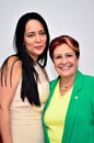 Cristiane Freitas, wife of former minister Tarcisio Freitas with state deputy Ena Macedo in the municipal chamber