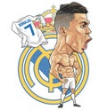 Cristiano Ronaldo caricature Royalty Free Stock Photo