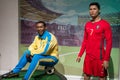 Wax figures of Pele and Cristiano Ronaldo at Madame Tussaud