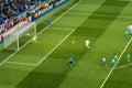 Cristiano ronaldo penalty - real madrid vs ludogorets 4-0 Royalty Free Stock Photo