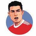 Caricature of Christiano Ronaldo, the New Player in Manchester united Royalty Free Stock Photo