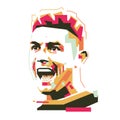 Cristiano Ronaldo simple colour vector Royalty Free Stock Photo