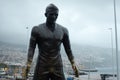 Cristiano Ronaldo statue in Funchal, Madeira in front of CR7 museum, in Portugal