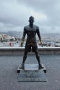 Cristiano Ronaldo statue in Funchal, Madeira in front of CR7 museum, Portugal