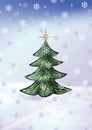 Cristmas tree with star Royalty Free Stock Photo