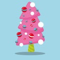 cristmast decor pink tree 01 Royalty Free Stock Photo