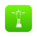 Cristo redentor icon green vector