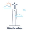 Cristo Rei in lisbon. Vector illustration decorative design Royalty Free Stock Photo