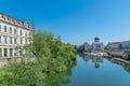 Crisul Repede river in the center of Oradea in Bihor county, Crisana, Romania and in southeastern Hungary Royalty Free Stock Photo