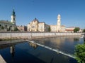 Crisul Repede river seen from Saint Ladislau bridge, Oradea, Romania