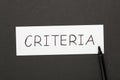 Criteria Word Concept Royalty Free Stock Photo