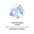 Criterion based search concept icon