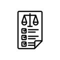 Black line icon for Criterion, yardstick and measure